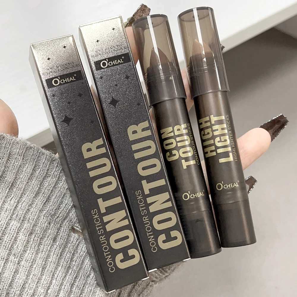 Face Contouring Bronzer Stick Waterproof Highlighter Long Lasting Brightening Concealer Pencil Corrector 3D Nose Shadow MakeupW250217