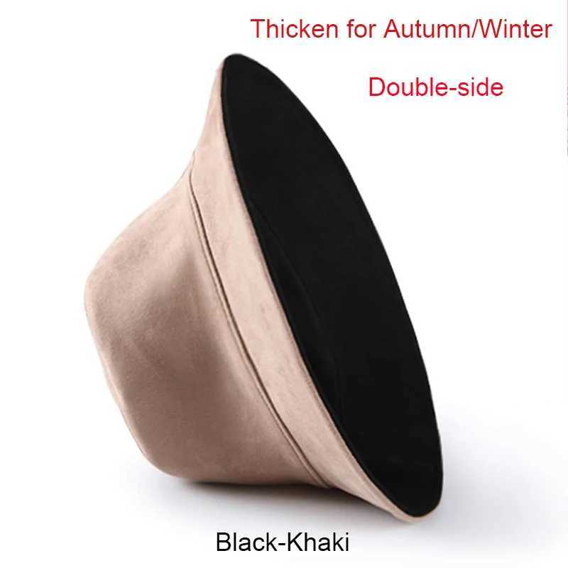 Super large size new winter warm Panama hat mens outdoor thick velvet bucket hat mens fashionable hip-hop fisherman hat width Brim W250217