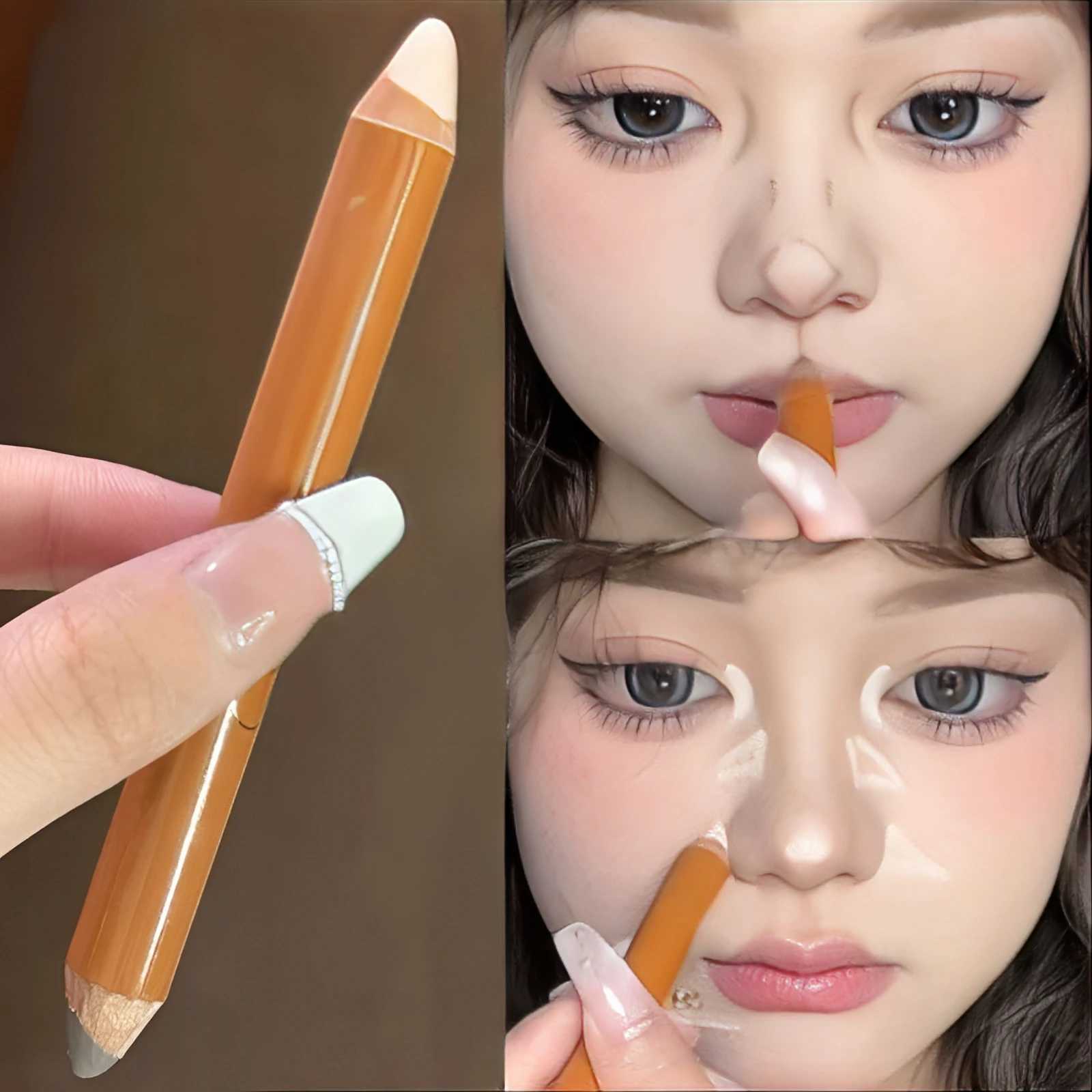 2 in 1 Matte Contouring Highlighter Stick Natural 3D Nose Shadow Brighten Skin Tone Concealer Pencil Smooth Bronzers Makeup PensW250217