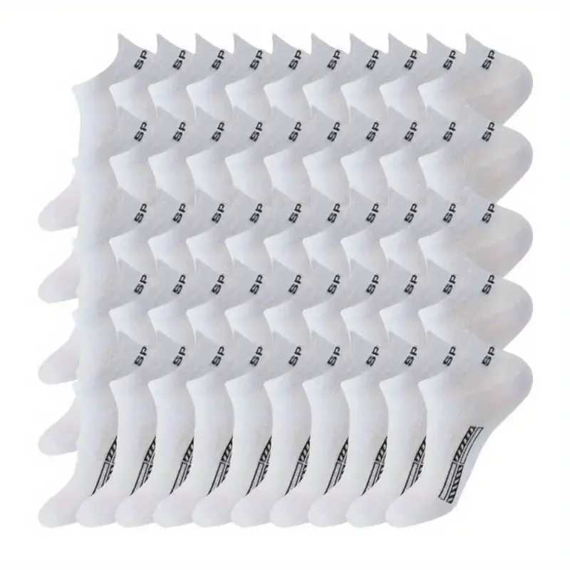 50 pairs of socks mens Hosiery ear lifting waist boat socks running fitness socks W250217