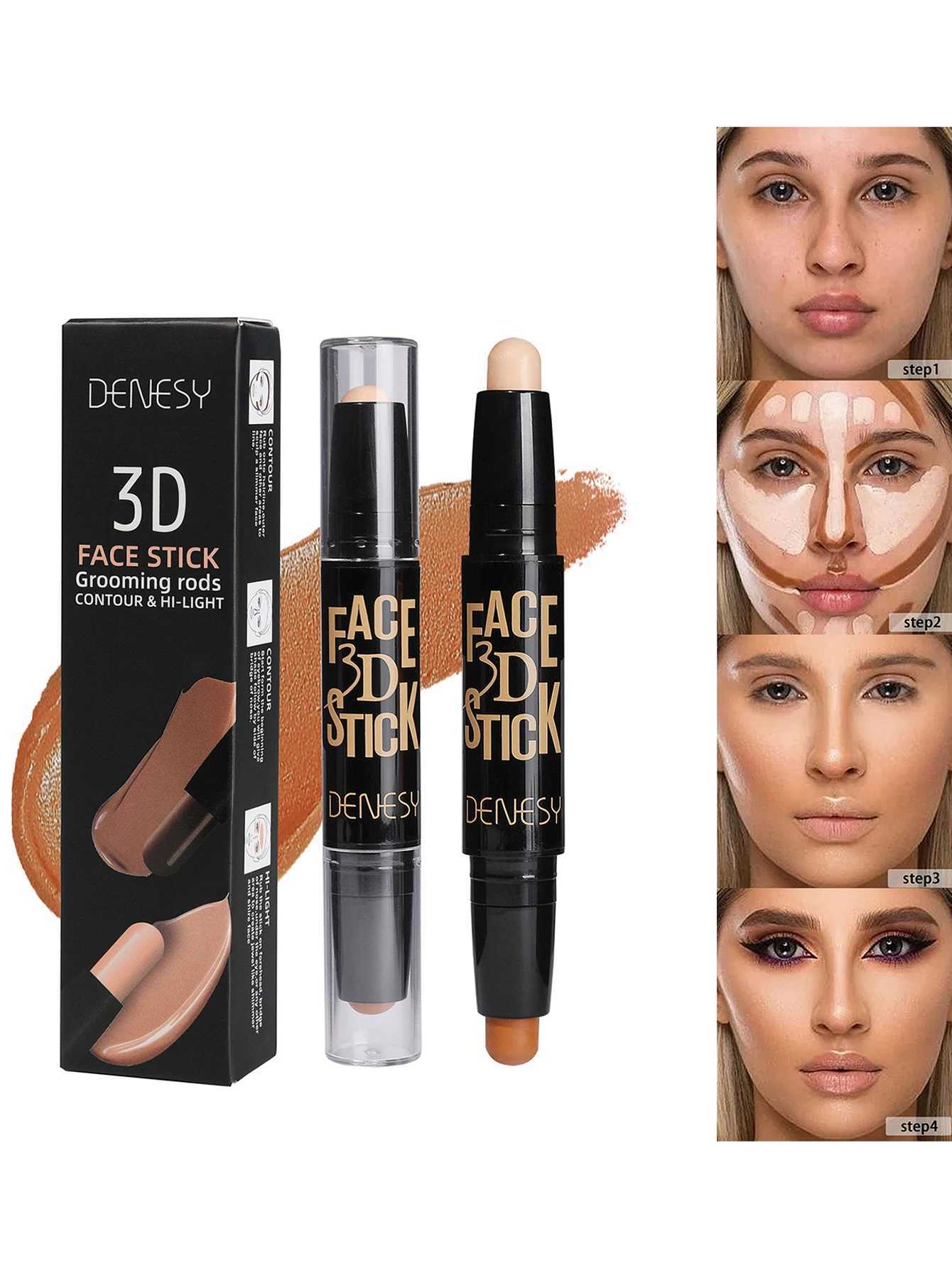 Matte Styling Stick Dark Brown Double Head Outline Pen Long Lasting High Color Dual Use Non FadingXJ250217