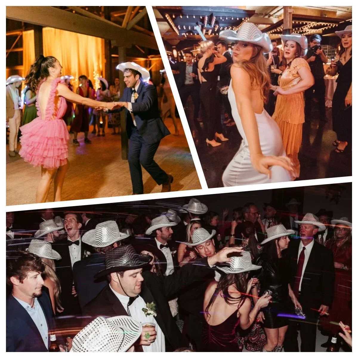 6-48 pieces of LED cowboy hats illuminated party disco cowboy hats illuminated Western cowboy hats mens wedding ball X250217
