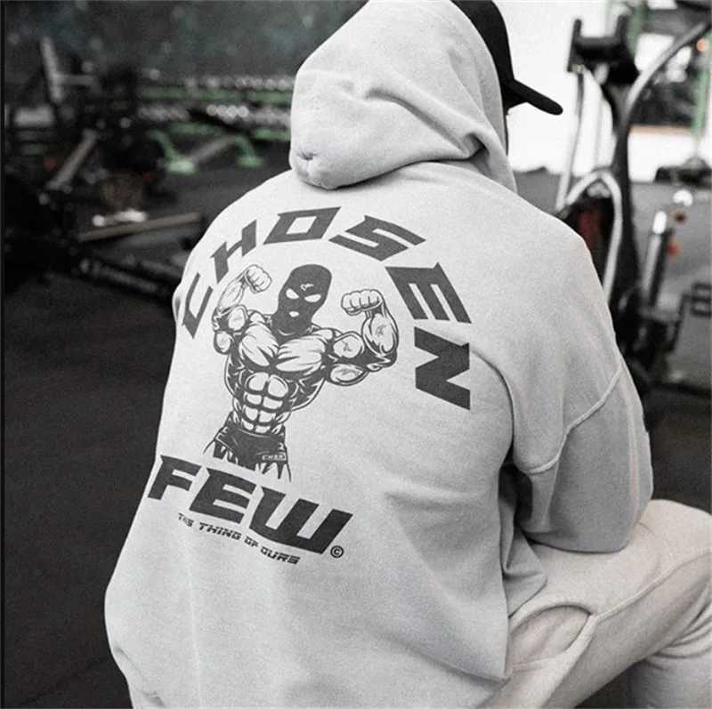 Mens Spring Fitness Cotton Hoodie Fitness Shirt Jacket High Kangaroo Pocket Fitness Zipper M250217