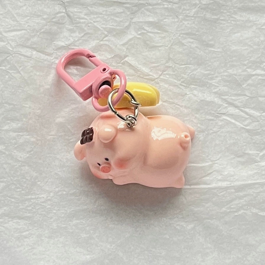 3D Pink Pig Pig Keychain Girl Student Star Buckle Girl Backpack Girlfriend Gift Pendant Cartoon Pendant