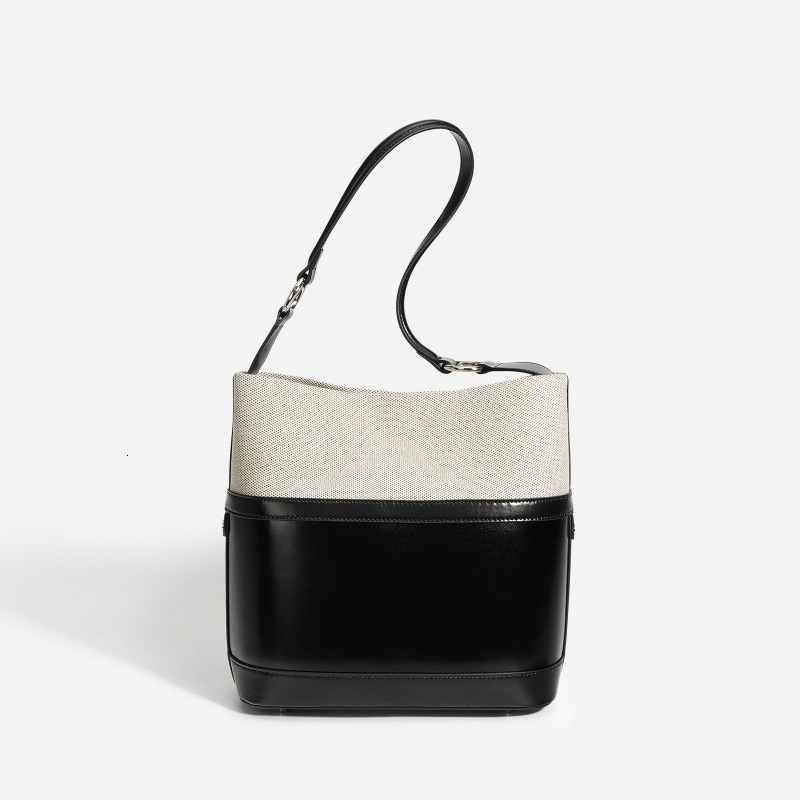 Bag 2025 Spring/Summer New Korean Versatile Commuter Women's Large Capacity Canvas Splicing Single Shoulder Underarm Bucket Bag
