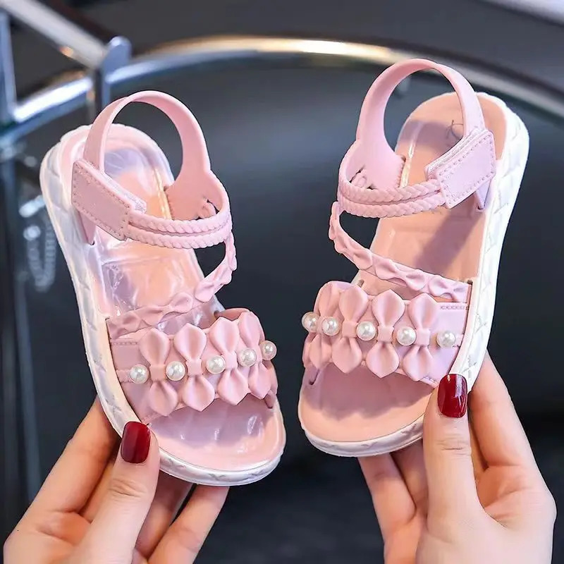 Girls Elegant Sandals - Versatile Stylish For IndoorOutdoor Beach-Ready Princess Shoes With Beaded Tassels Breathable Li 250117