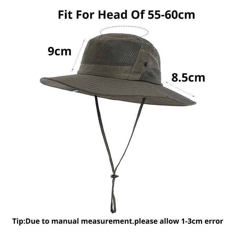 Mens Breathable Mesh Fisherman Caps Summer UV Protection Sun Hat Wide Brim Bucket Hat For Women Outdoor Anti UV Fishing Hats W250217