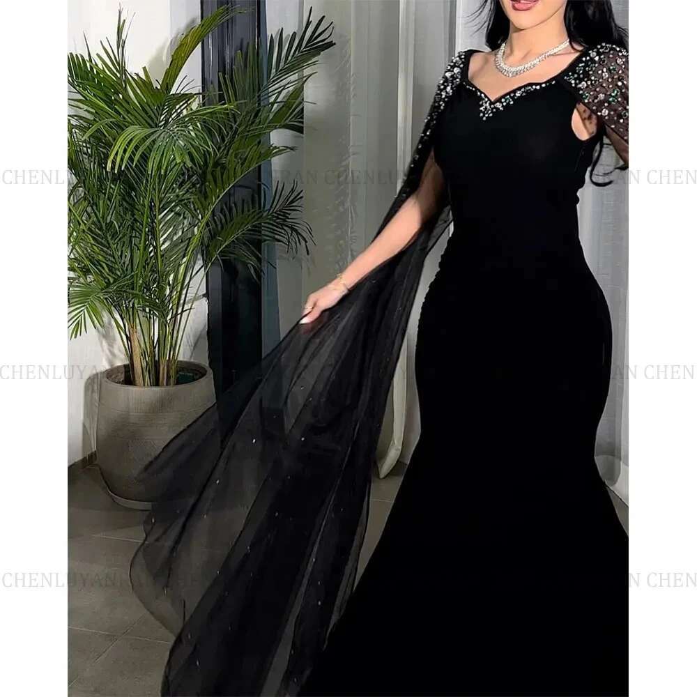 Beading LEONID Saudi Arabia Formal Ocn Dresses Customized Mermaid V Neck Prom Dress Long Evening Party Gowns