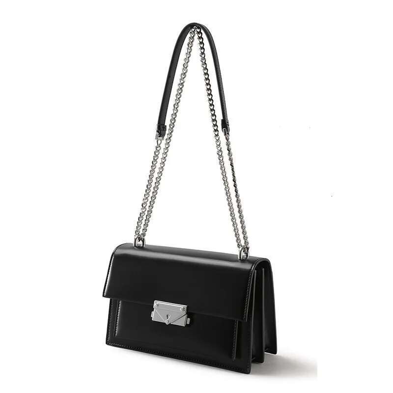 Korean Style Simple And Exquisite Leather Chain Crossbody Small Square For Women's Niche High-End Shoulder Armpit Bags Female