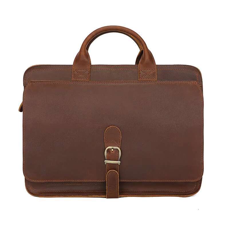 Luufan Retro Laptop Briefcase Genuine Leather Handbags Casual 16 Inch Daily Working Tote Bags Men Male Bag For Document