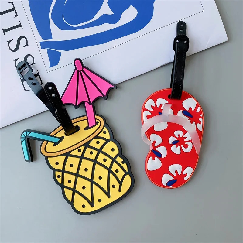 Travel Accessories Creative Baggage Boarding Tags Luggage Tag Animal Cartoon Silica Gel Suitcase ID Address Holder Portable Label 250214