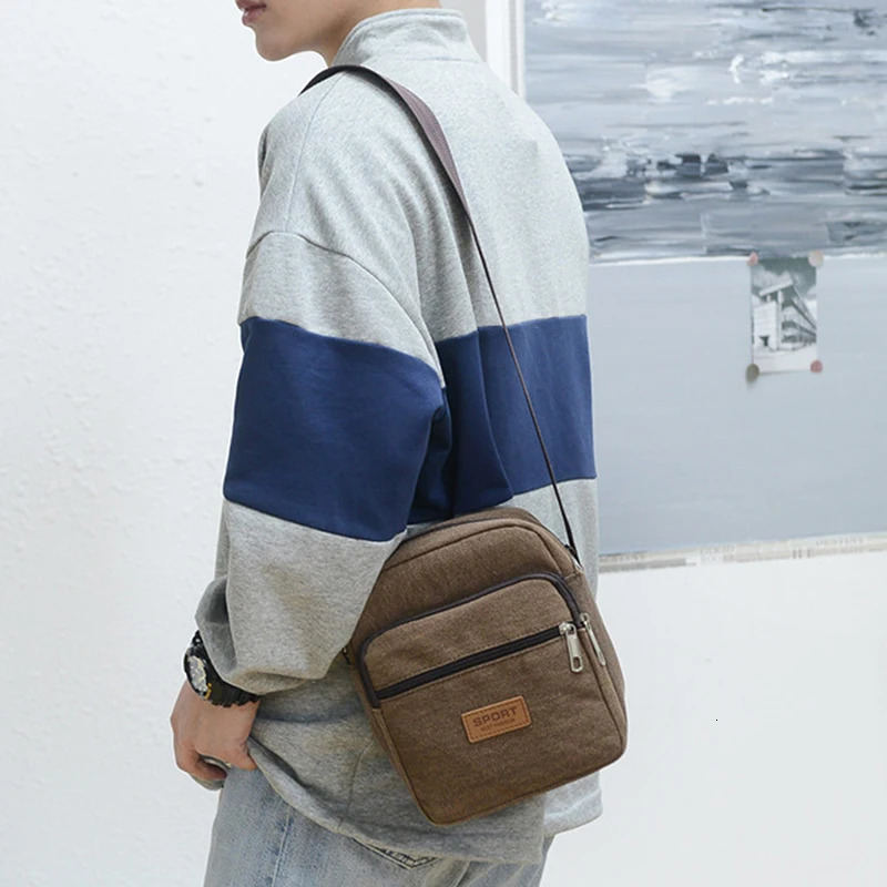Mens Sidebag For Business Crossbody Bag Fashion Korean Version Canvas Large Capacity Single Shoulder Messenger 250118