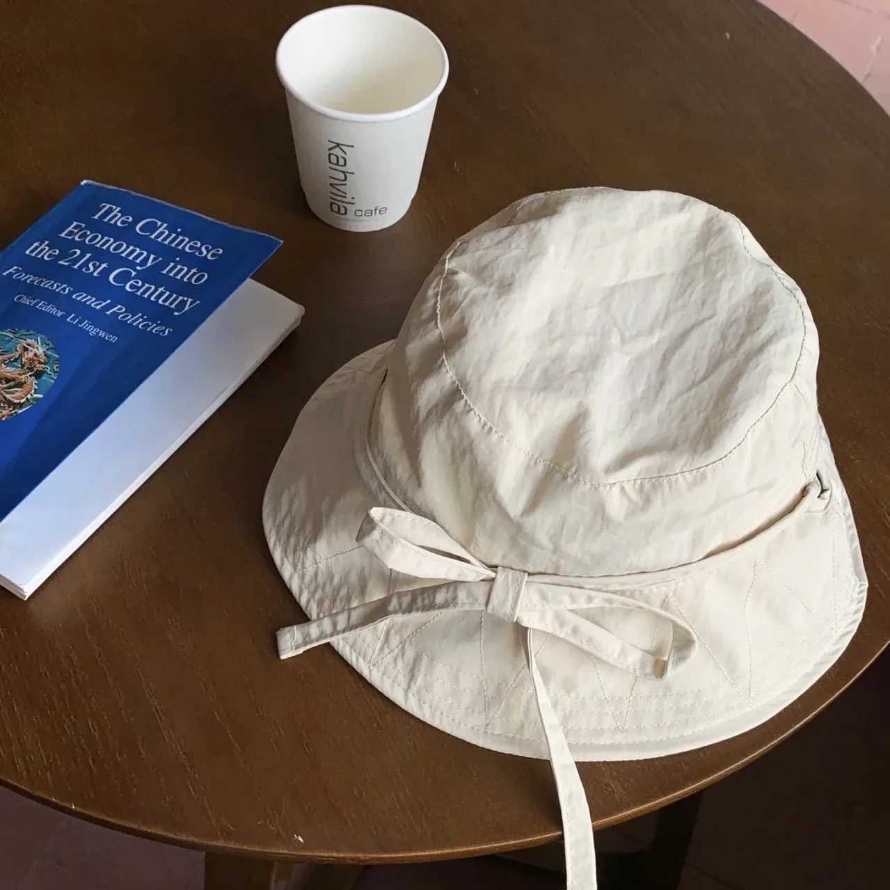 Lace-up Fisherman Hat Summer Adjustable Wide Brim Sunhat Women Bucket Hats Windbreak Windproof Rope Sunshade Basin Hat Panama W250217