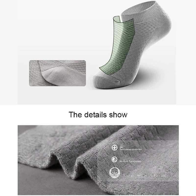 5Pairs/Lot Mens Bamboo Fiber Socks Business Short Breathable Ankle Socks Male Sock High Quality Large Size EU38-44 W250217