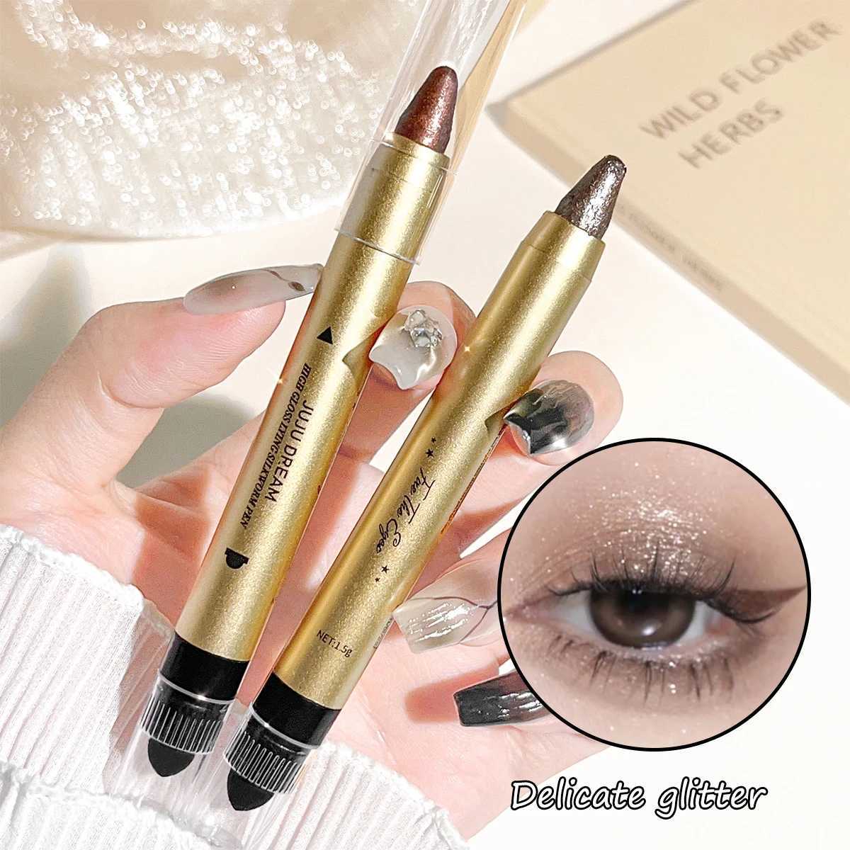 Glowing highlighter eye shadow pencil with lescent shimmer and fine glitter for brightening and a dimensional effectW250217