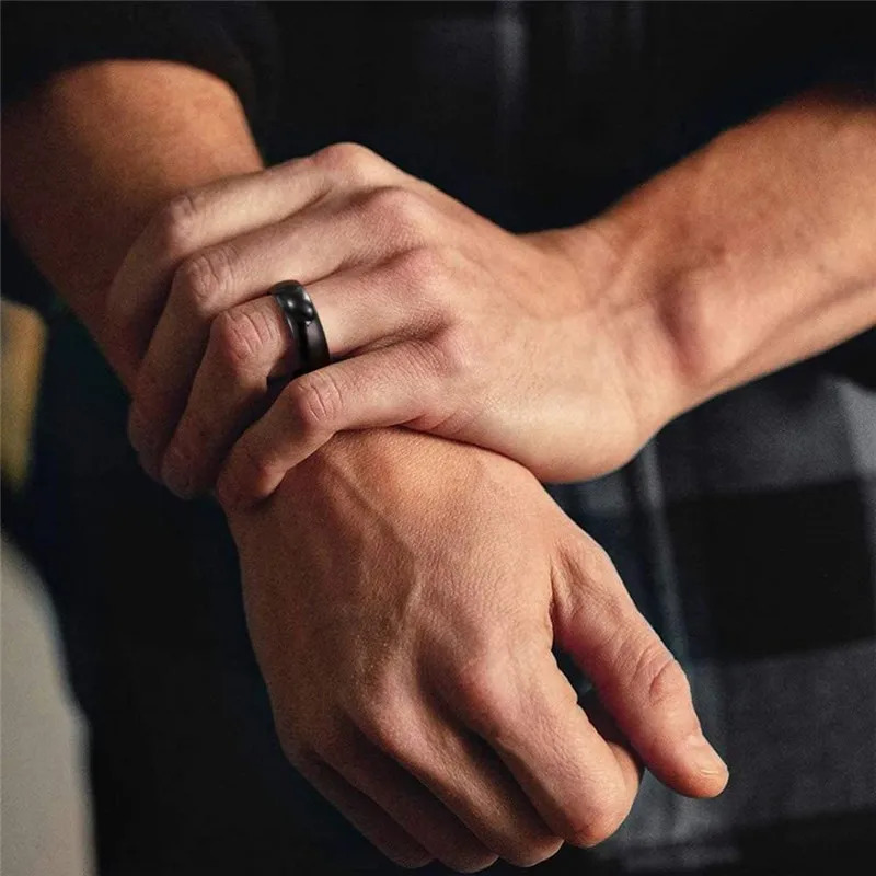 Somen Classic 2/4/6/8mm Dome Black Tungsten Carbide Ring Polished For Women Engagement Rings Wedding Band Jewelry anillos mujer 250213