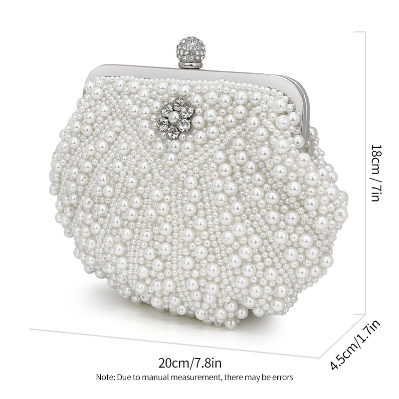 New pearl clutch bag banquet evening bag rhinestone handbag