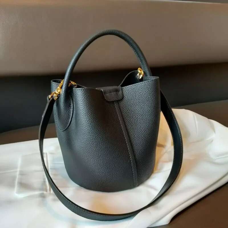 UBEL 2024 Brand New Women Shoulder Solid Fashion Bucket Crossbody Women's Minimalist Real Leather Bag For Work