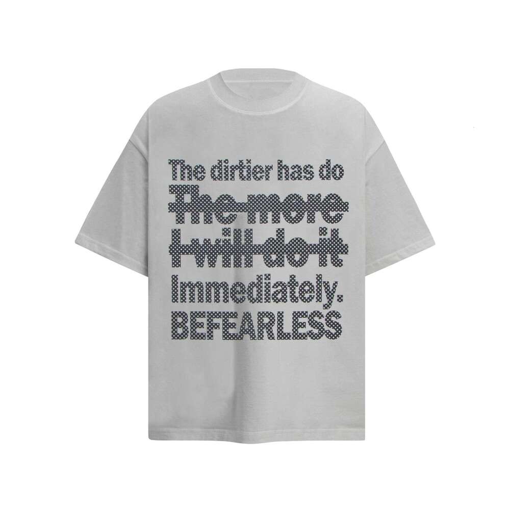 American washed water distressed letter short sleeved T-shirt summer, new style for men and women, trendy brand loose casual couple top