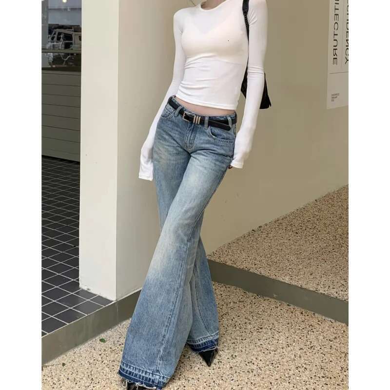 Blue High Waist Women Jeans American Fashion Streetwear Wide Leg Jean Female Trouser Vintage Y2k NEW Straight Baggy Denim Pants