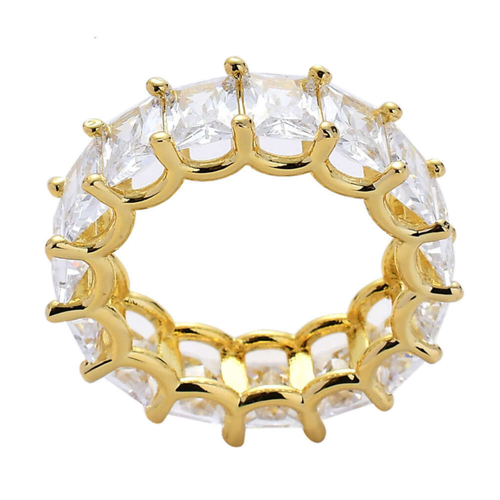 New Square Moissanite Gold Nightclub Men's Hip Hop Ring