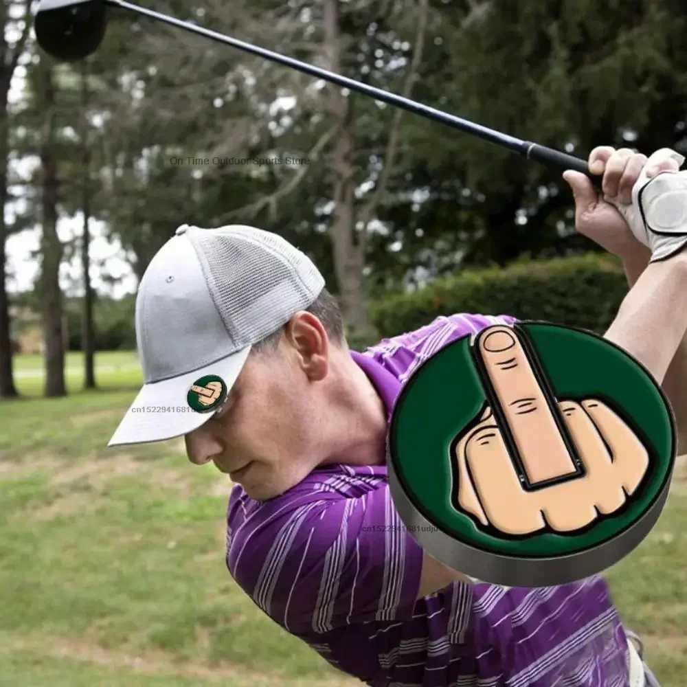Funny Middle Finger Golf Ball Marker Golf Hat Clip Marker Magnetic Removable Golf Ball Position Mark Training AccessoriesW250215