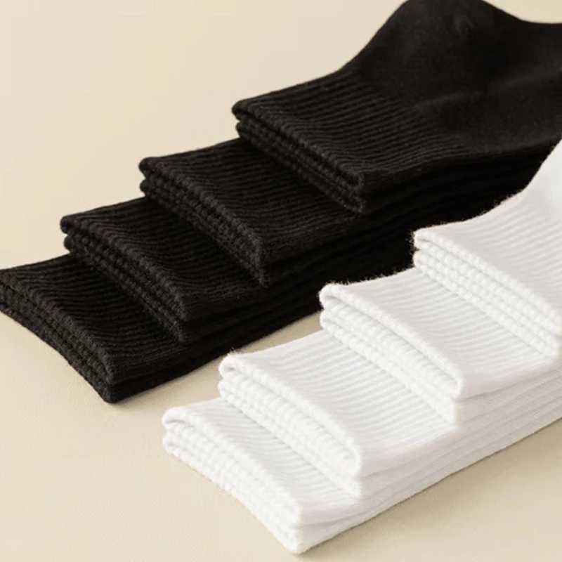 5Pairs Brand Men Cotton New Style White Socks Men Soft Breathable Sports Long socks Summer Winter for Male Socks Plus Size W250217