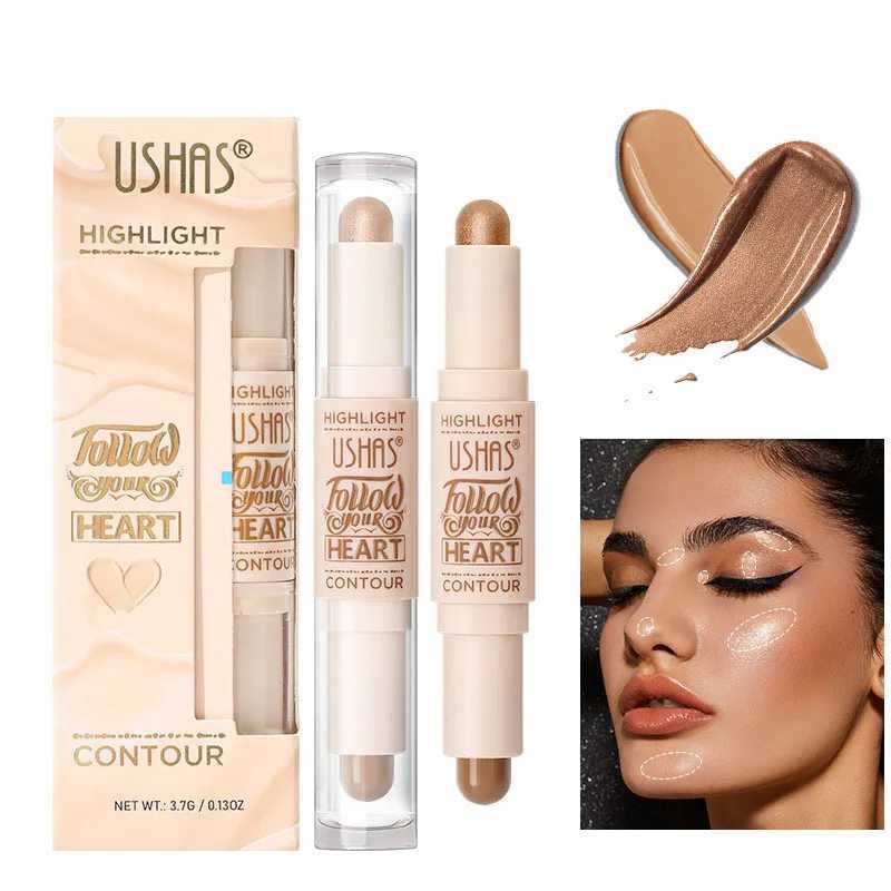 2 IN 1 Shimmer Bronzers Contour Stick Waterproof Multi-purpose Highlighter Shaping Shadow Face Modify Concealer PenXJ250217
