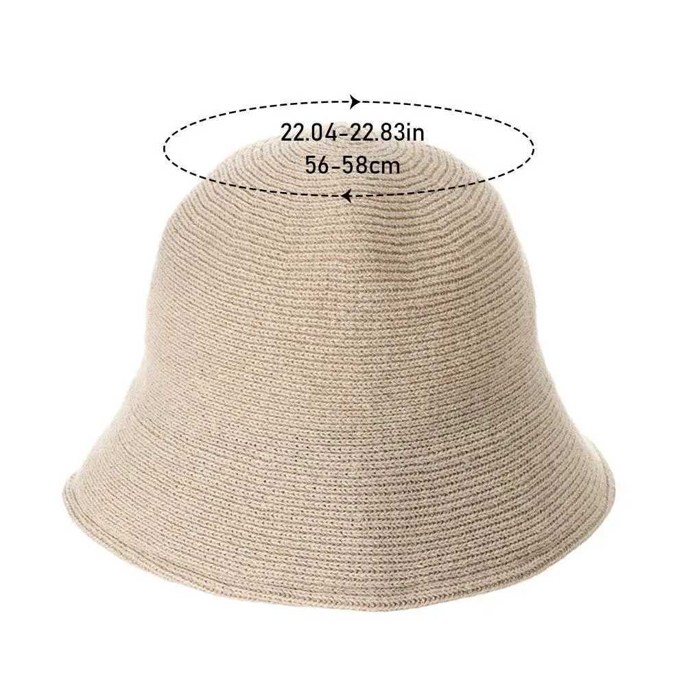 Warm Wool Bucket Hat Portable Foldable Casual Sun Cap Outdoor Sunscreen Winter Panama Hat Women W250217