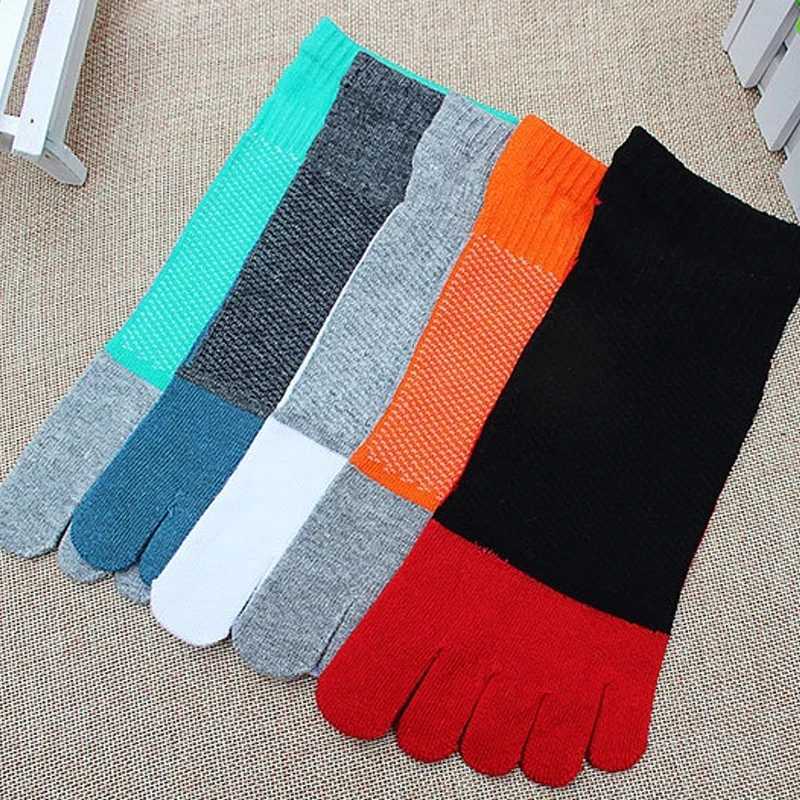 /5 pairs of summer toe ankle socks made of cotton colored mesh breathable shallow mouth sweat absorbent deodorizer no display 5-finger socks W250217