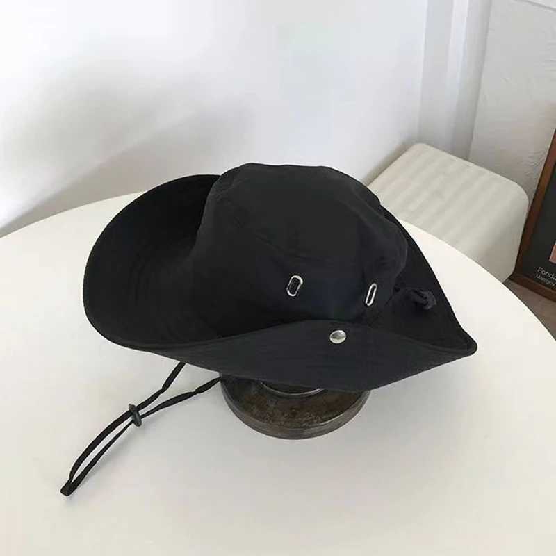 Summer New Solid Womens Fighting Hat Mens Hat Sunscreen Panama Sunhat Hiking Fishing Hat Bob Femme Gorro W250217