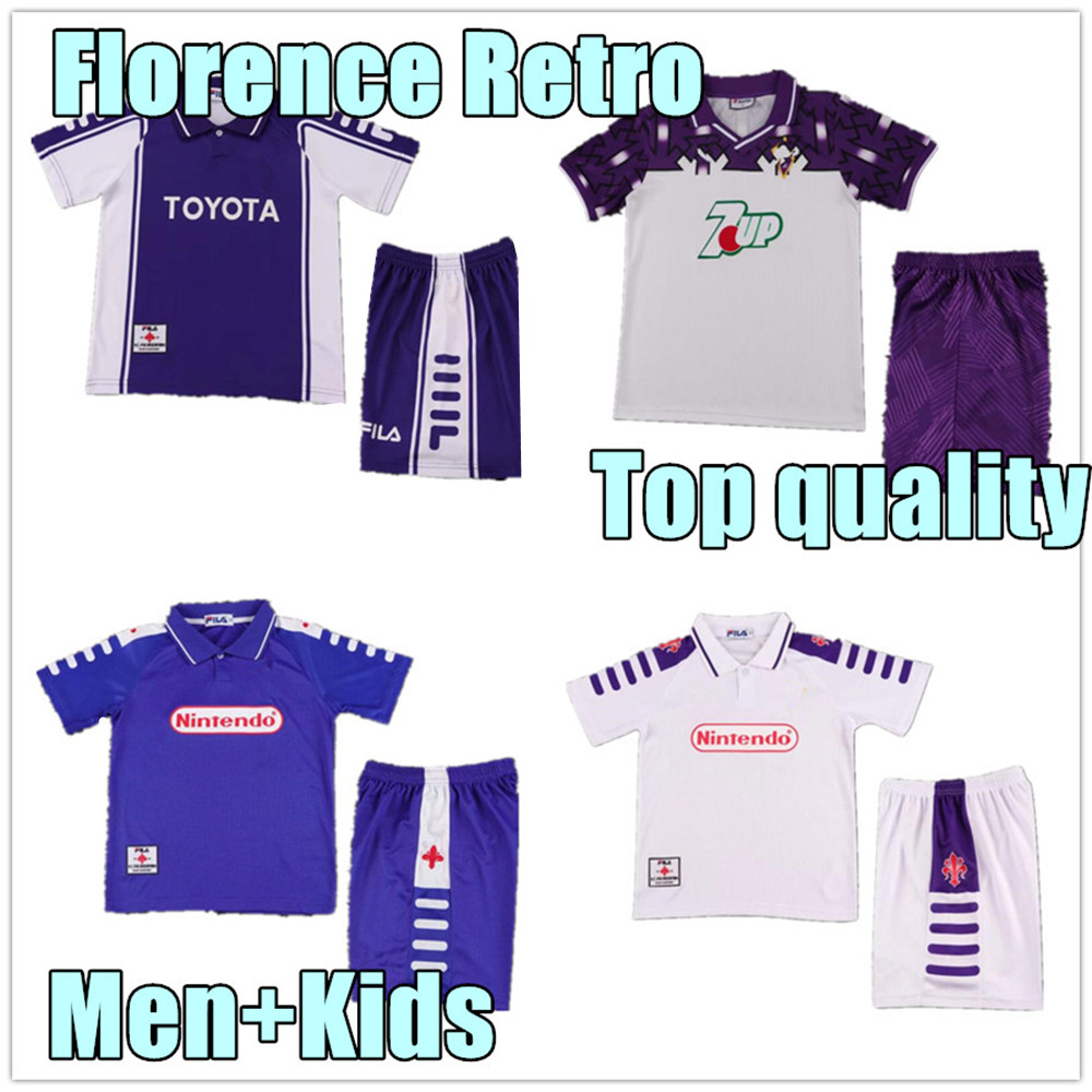 kids 1998 1999 Fiorentina Retro Soccer Jerseys men kids Sweatshirt 1989 90 91 92 93 97 98 99 BATISTUTA 9 RUI COSTA 10 Retro Fiorentina Football shirt chandal futbol