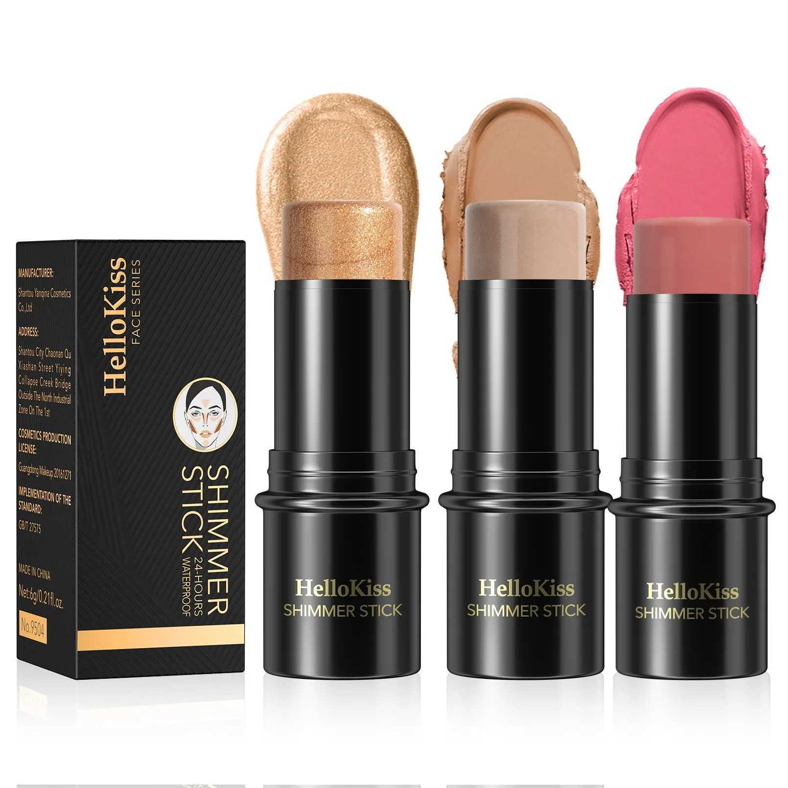 Waterproof Shimmer Face Bronzer 15 Color Highlighters Glitter Corrector Contour Illuminator Stick Creamy B Makeup CosmeticsW250217