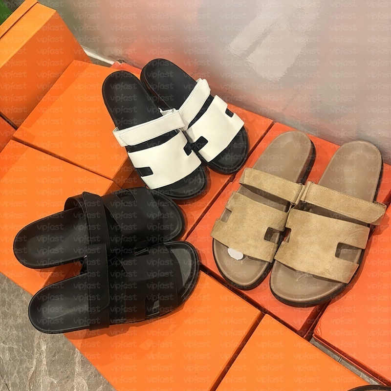 Designer Best Quality Sliders Luxury Chypre andals Outwear Leisure Vacation beach flat bottom Slipper Genuine Leather Slippers for Parties Women Men size 35-45