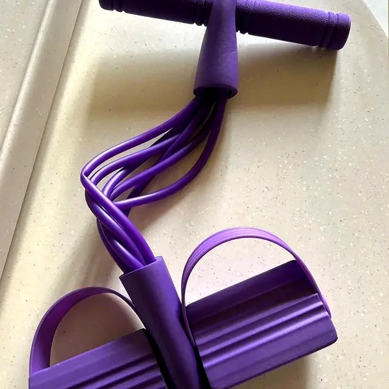 4Tube Yoga Pedal Puller Female Resistance Belt Abdominal Waist Arm Training Elastic Pulling Rope Fitness Equipment Portable Exercise 250213