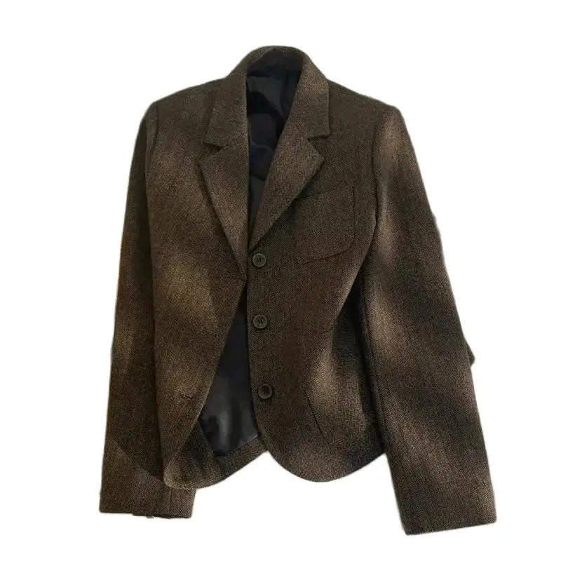 Womens Suit Coat Spring Autumn Fashion Long Sleeve Ladies Blazer Jacket Sleeveless Temperament Versatile Lady Outerwear 250210