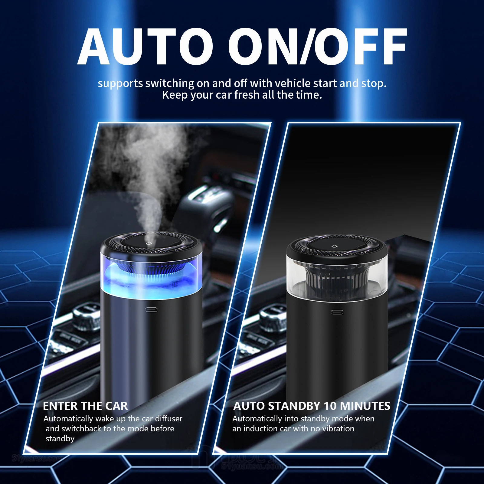Smart Car Aroma Machine Perfumer Atmosphere Light Advanced Sense Car Perfume Spray Air Purifier 250214