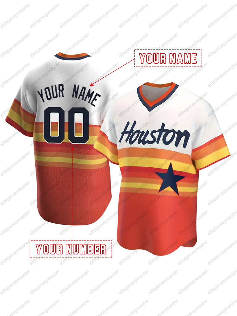 Jose Altuve 27 Personalized Custom 2025 City Connect Baseball Jersey 44 Yordan Alvarez 34 Nolan Ryan 7 Craig Biggio Tucker Customized Jerseys Custom A