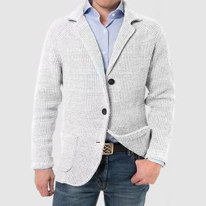 H2172Cozy Fall Fashion - Stand Collar Cardigan Outfit Ideal for Cold Weather