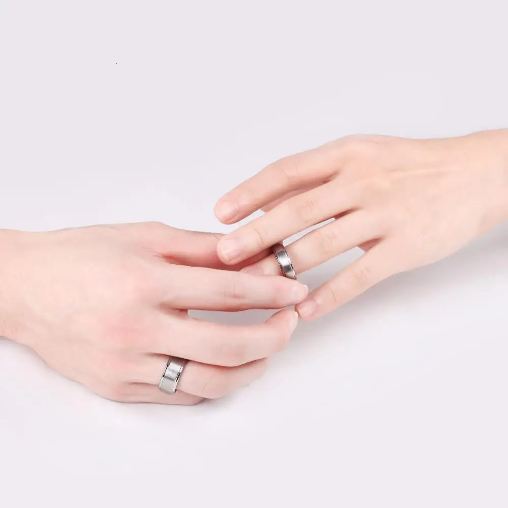 Tigrade Tungsten Carbide Ring for Man Wedding engagement Band 6/8mm Silver Color Classic n Engraving Rings size 15 250213