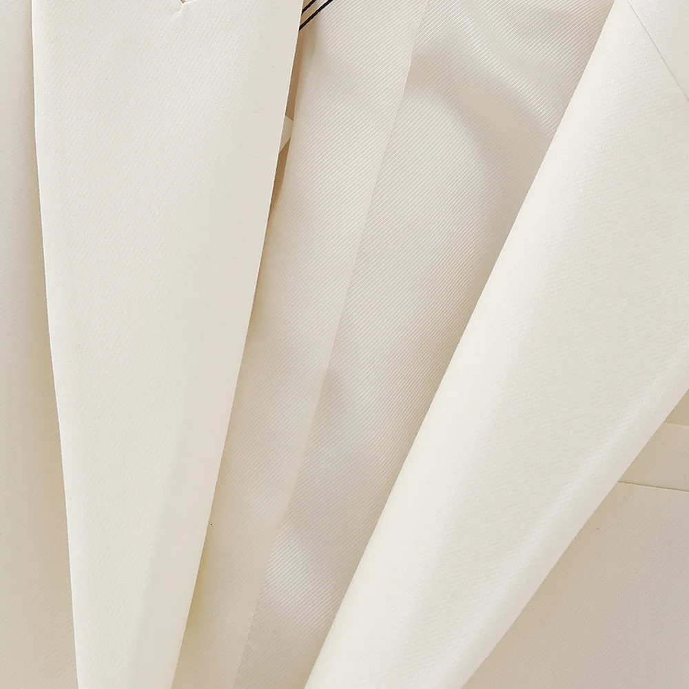 Spring Womens Casual Versatile Fit Solid Color Buckle Free Long sleeved Short Suit Coat 250210