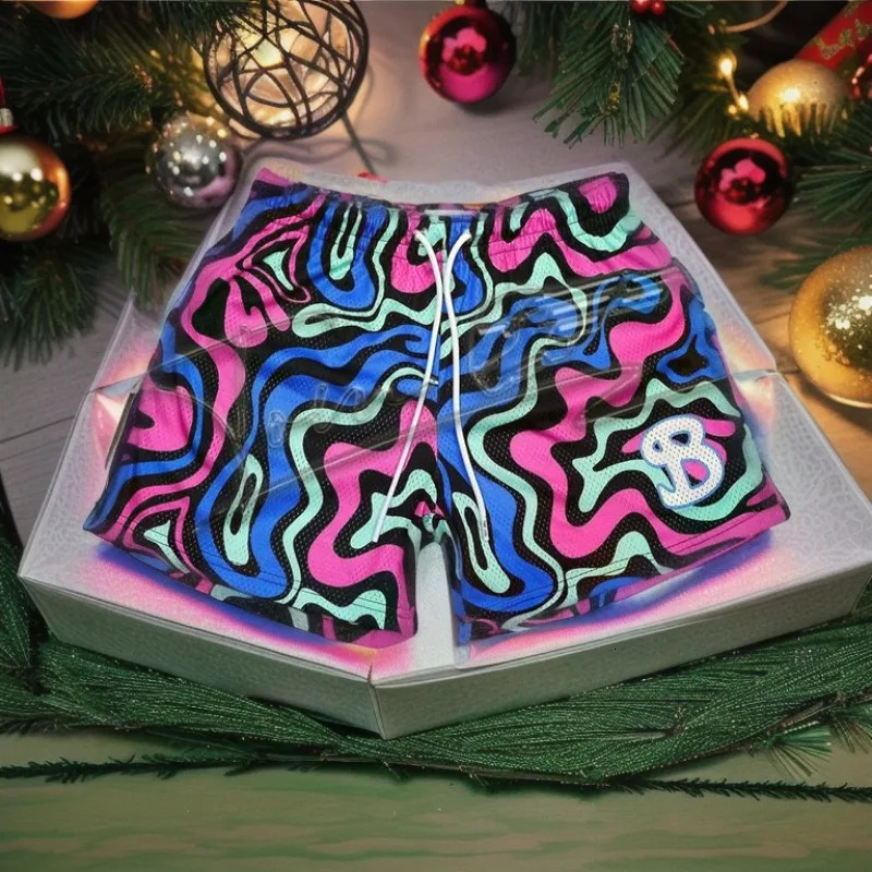 est Summer Mesh Basketball sweatpants fitness Shorts Men Quick Drying Loose Sport short pants Breathable Running Beach shorts 250214