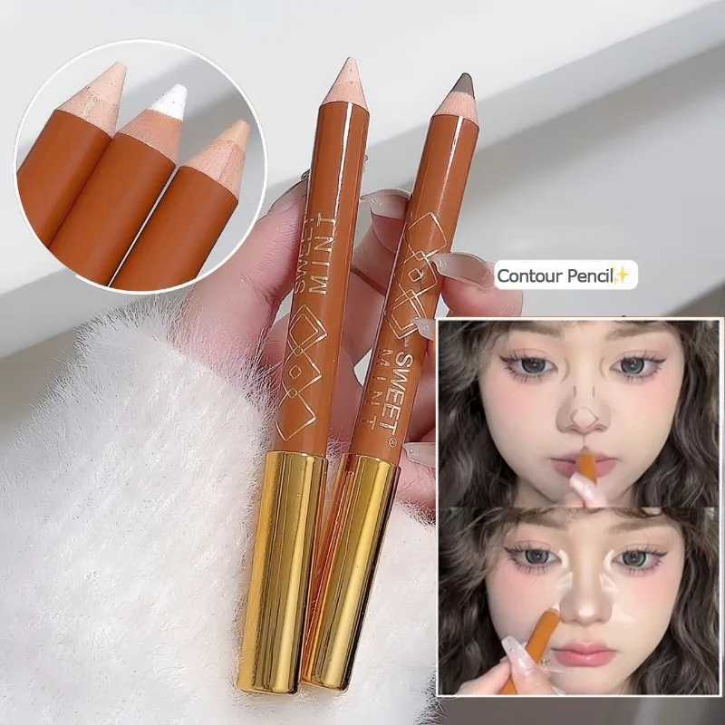 Double-ended Highlighting Contouring Stick 2in1 Concealer Pencil Cement Grey Three-dimensional Nose Shadow Corrector Makeup PenW250217