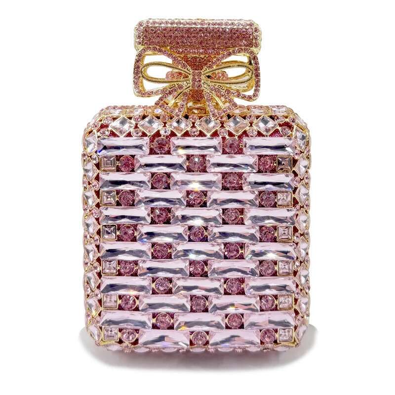 Scent Bottle Unique Women Evening Dinner Bag Banquet Clutch Purse Designer Handbags Crystal Shiny Bags