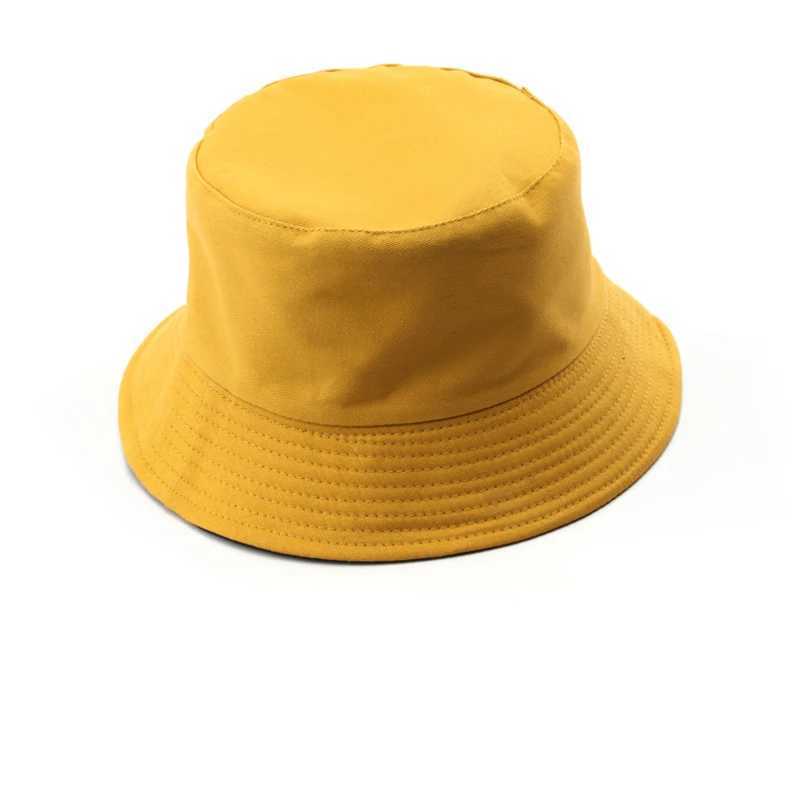 Double sided wear-resistant hat solid color bucket hat mens sun hat womens sun hat reversible fishermans hat Panama summer sun hat W250217