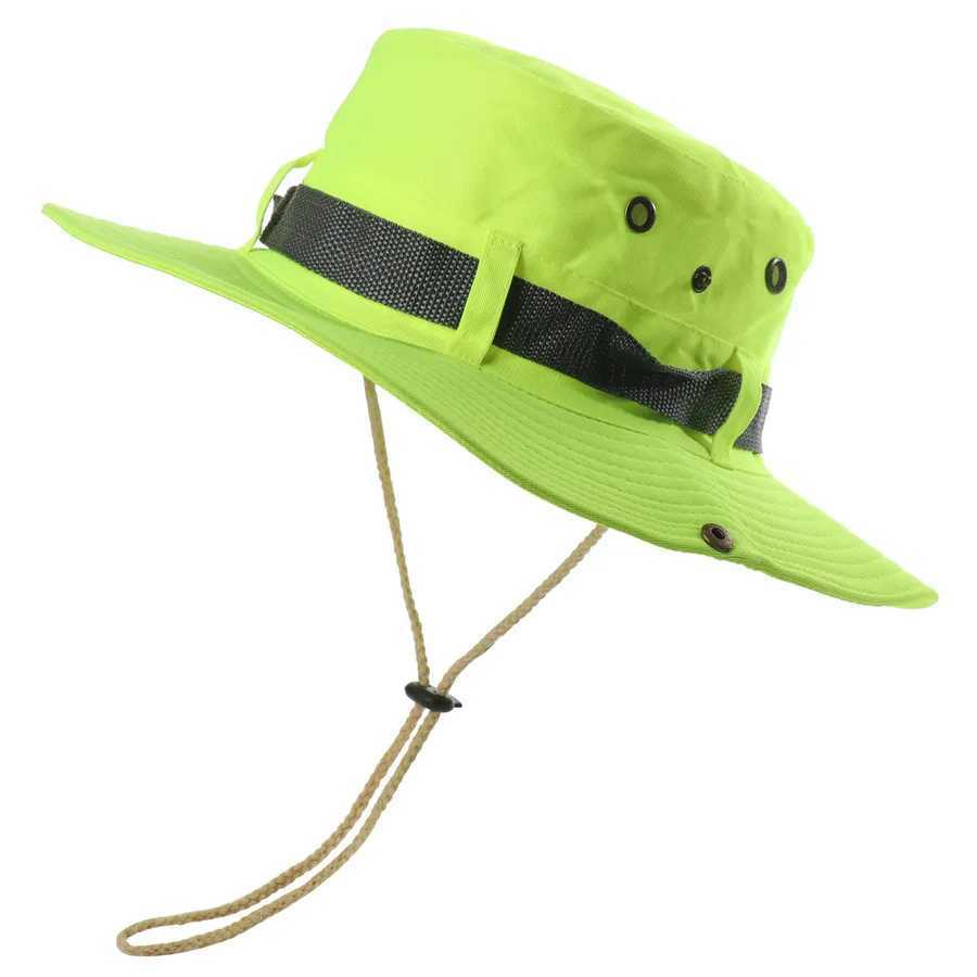 Summer mens fluorescent bucket hat reflects UV protection sun fishing hat basin hat outdoor W250217