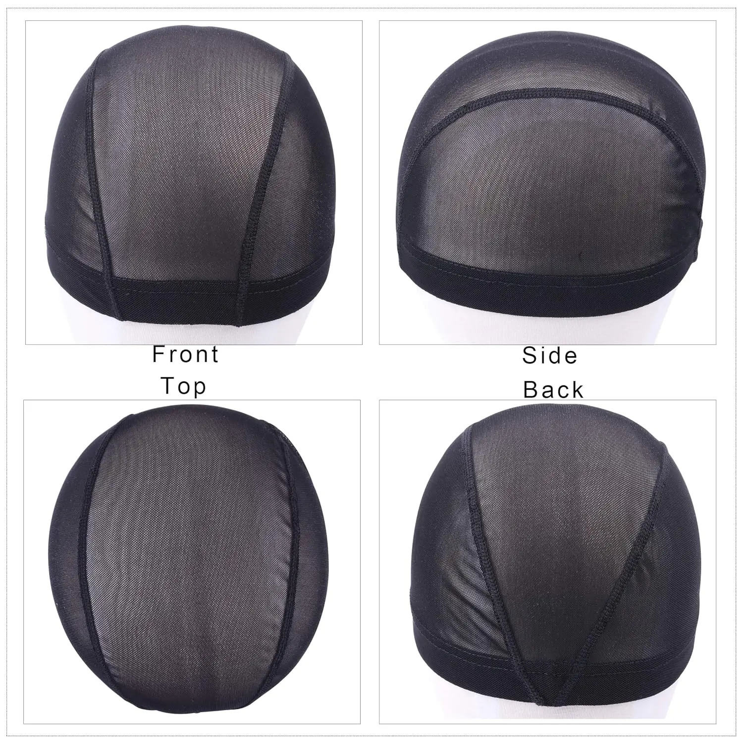 5Pcs S/M/L Elastic Wig Cap Durable Dome Wig Caps Breathable Mesh Wig Cap for Making Wigs Black Weaving Cap Hairnets Hair Clips 250214