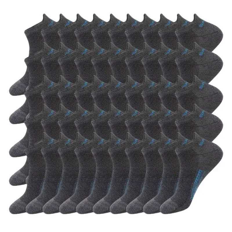 50 pairs of socks mens Hosiery ear lifting waist boat socks running fitness socks W250217