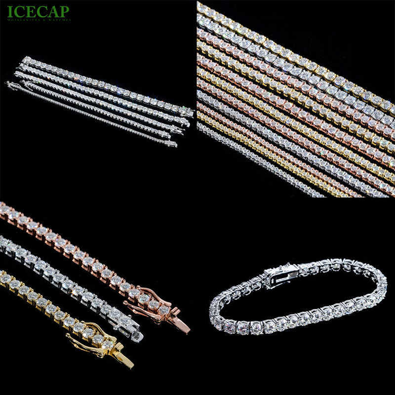 Custom VVS Moissanite 3mm 4mm 5mm 6mm Tennis Chain Necklace Bracelet 925 Sterling Silver Tennis Chain Hip Hop Jewelry For Women