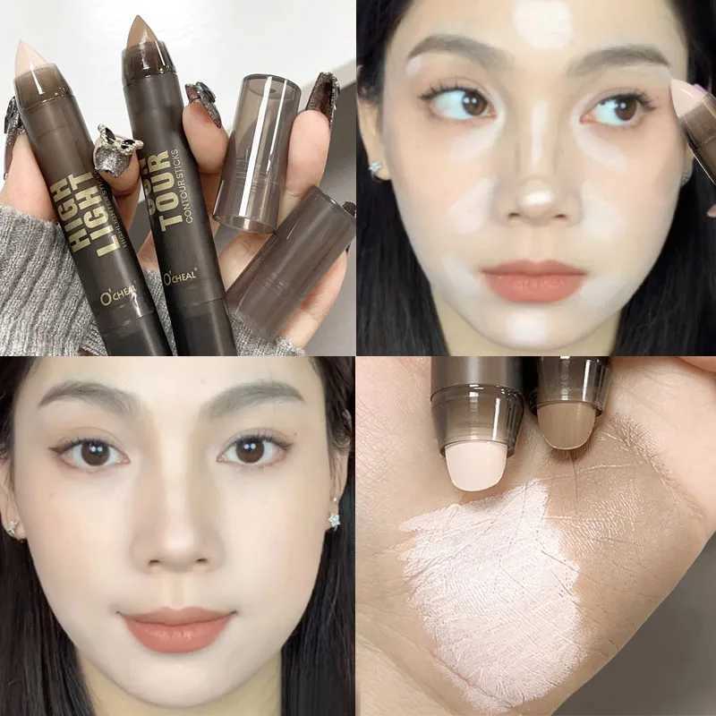 Face Contour Highlighter Concealer Pen Waterproof Lasting Corrector Contouring Makeup Brighten Highlight Bronzer Stick CosmeticsW250217
